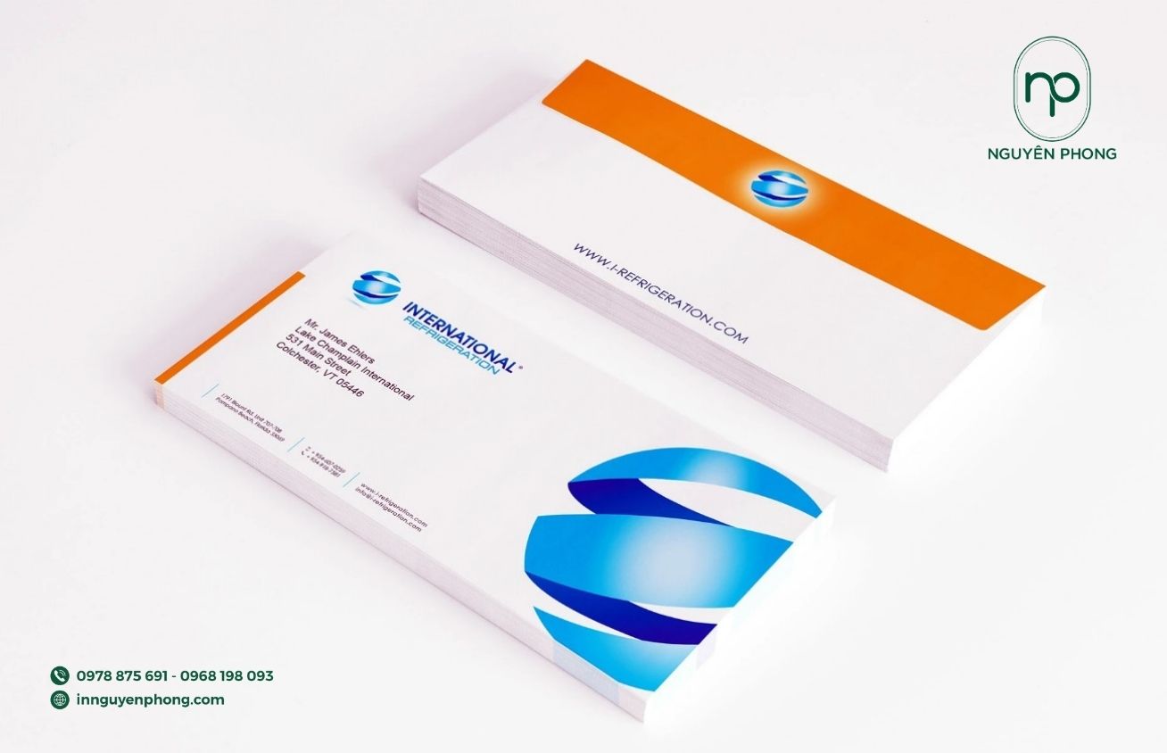 Logo điện lạnh in trên phong bì